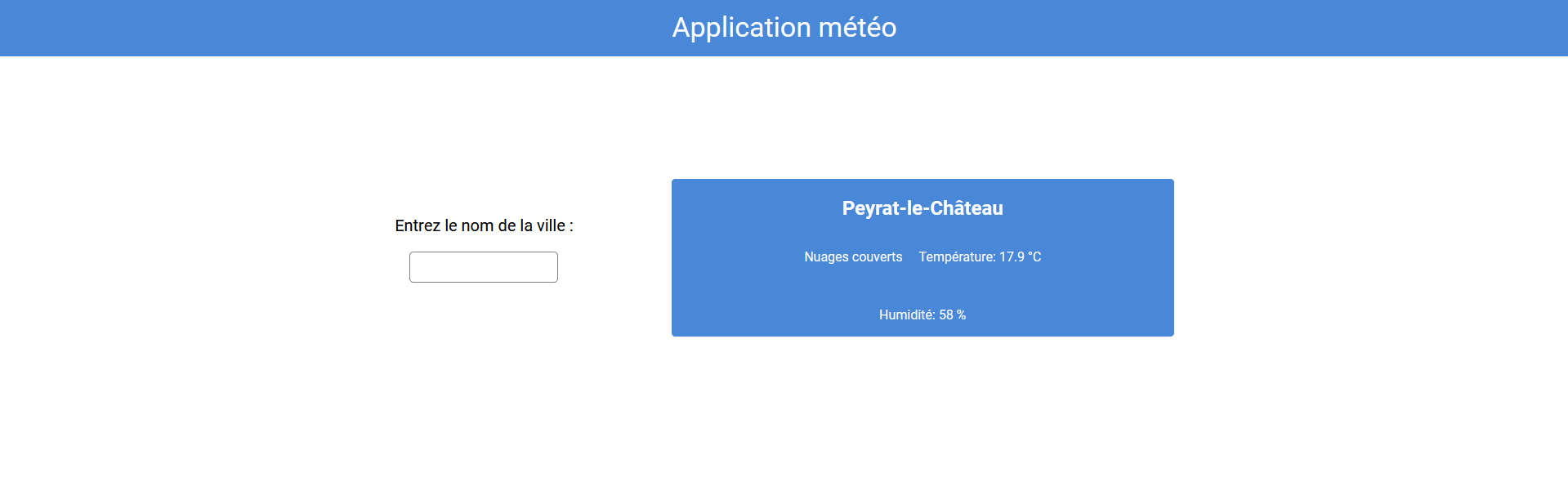 Application Météo